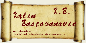 Kalin Baštovanović vizit kartica